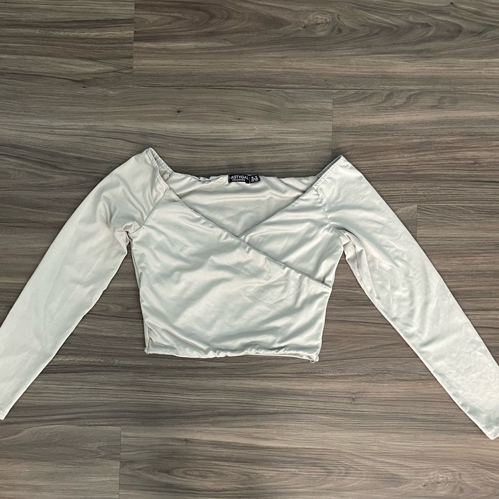 Long sleeve skill double lined crop top
